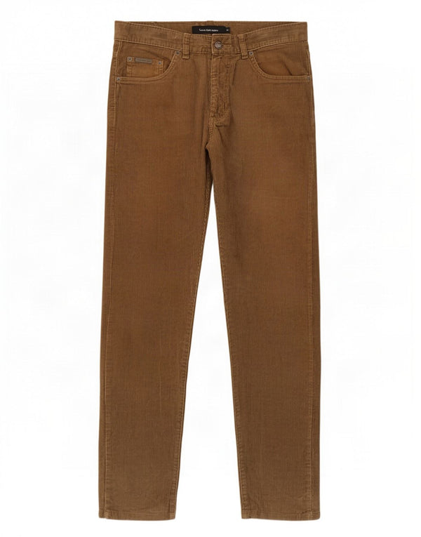 Pantaloni slim din velur pentru bărbați Calvin Klein L30 L29 bumbac bej