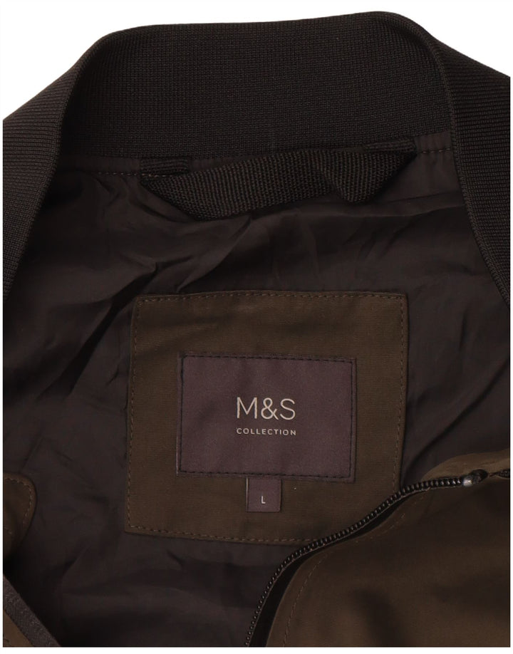 Jachetă Bomber pentru bărbați Marks & Spencer, mare, kaki, poliester