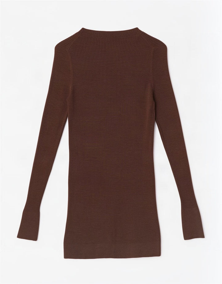 Pulover cardigan cu paragate Massimo Dutti pentru femei UK 10 Lână maro mică