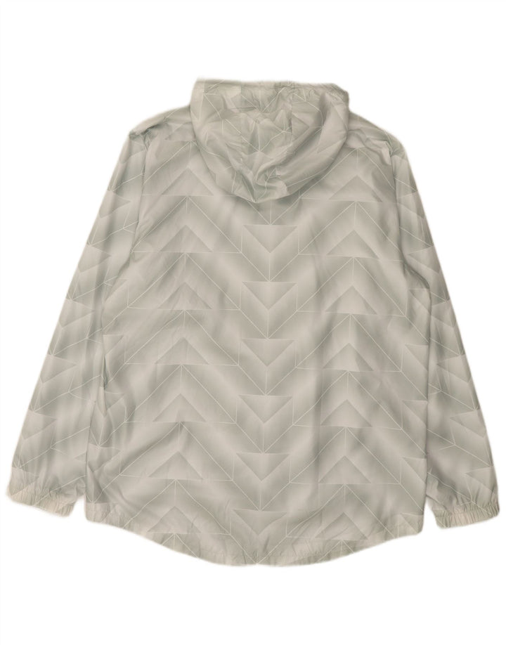 Jachetă de ploaie cu glugă pentru bărbați Adidas UK 40, mare, gri, geometric, poliester