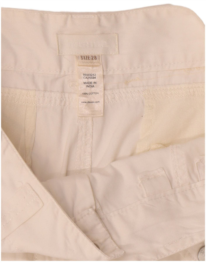 Pantaloni scurți cargo Diesel pentru femei W28, bumbac alb mediu