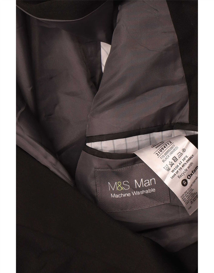 Jachetă pentru bărbați Marks & Spencer cu 2 nasturi, UK 48 2XL, poliester negru