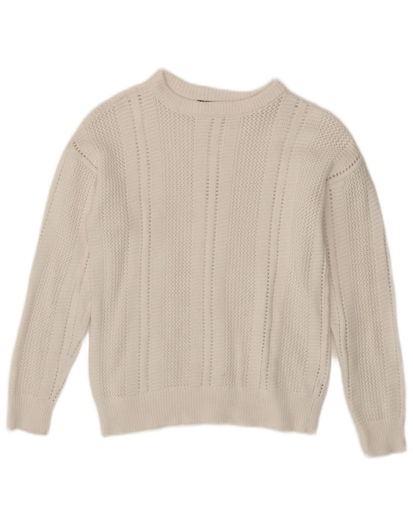 Pulover pentru femei Marks & Spencer, cu gât de barcă, UK 6 XS, bumbac alb