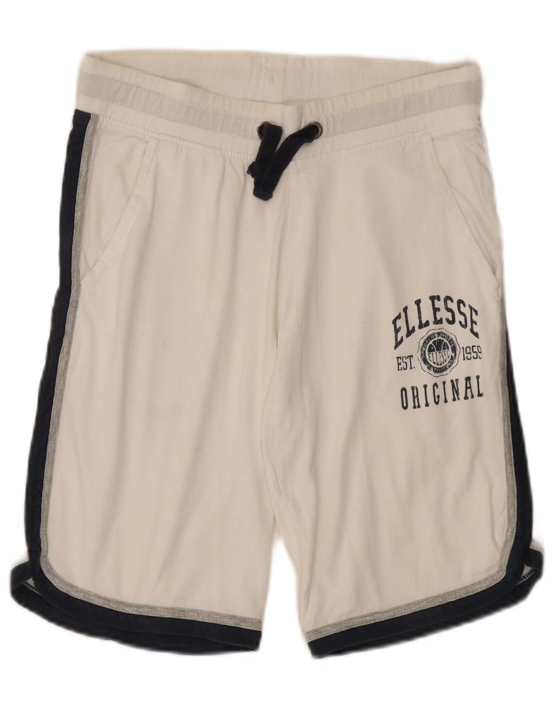 Pantaloni scurți sport grafic pentru bărbați Ellesse, bumbac color bloc alb mediu