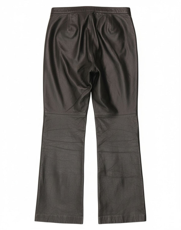 Pantaloni vintage din piele bootcut pentru femei IT 44 Medium W28 L30 Piele neagră