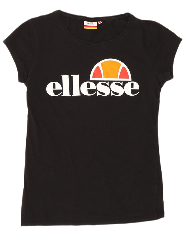 Tricou grafic Ellesse Heritage pentru femei Top UK 14 Large Black