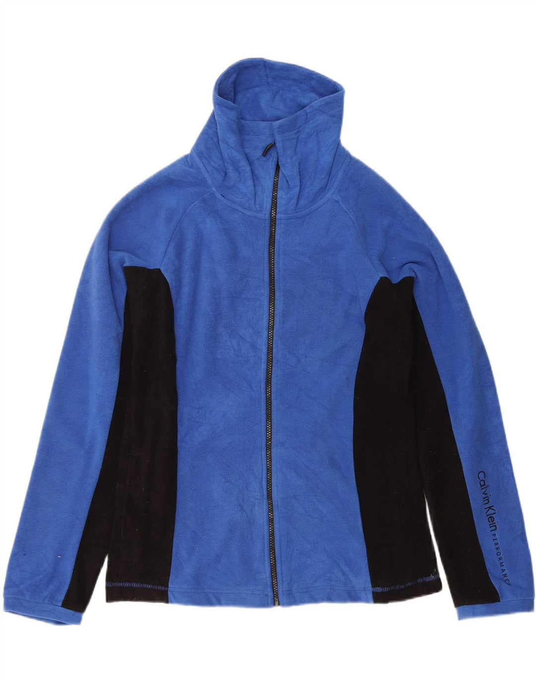 Jachetă Calvin Klein Graphic Fleece pentru femei UK 14 Medium Blue Colorblock