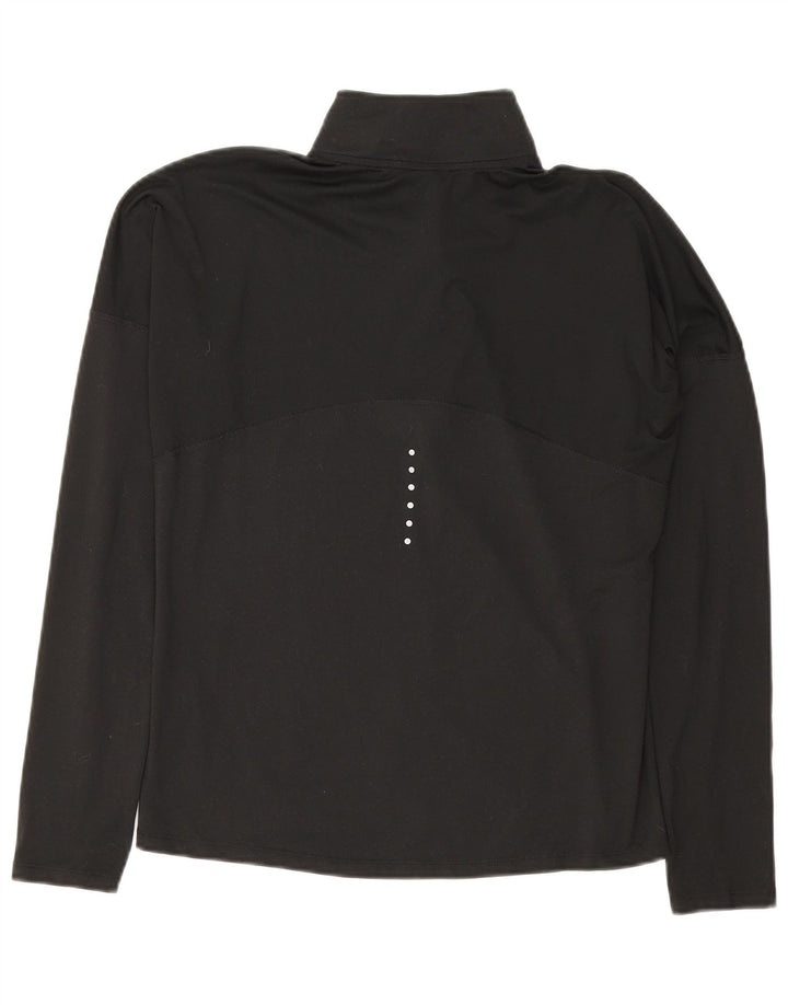 Top de trening Nike Dri Fit Zip Neck Pullover pentru femei UK 10 Small Black