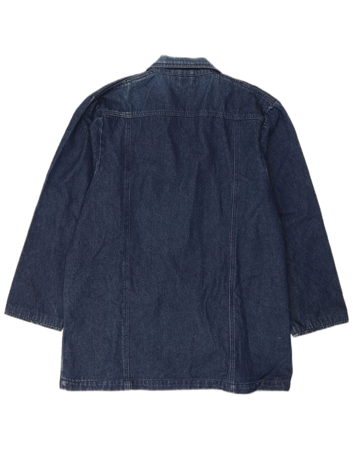 Blazer Vintage pentru femei cu 1 nasture din denim, UK 16, mare, albastru