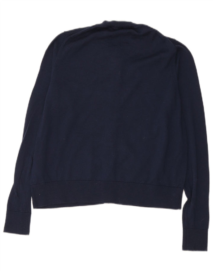 Marks & Spencer Pulover Crop Cardigan pentru Femei UK 14 Mediu Lână bleumarin