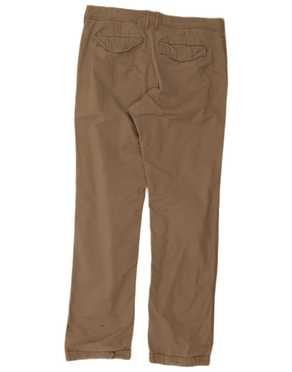 Fat Face Mens Straight Chino Trousers W34 L34 Beige Cotton