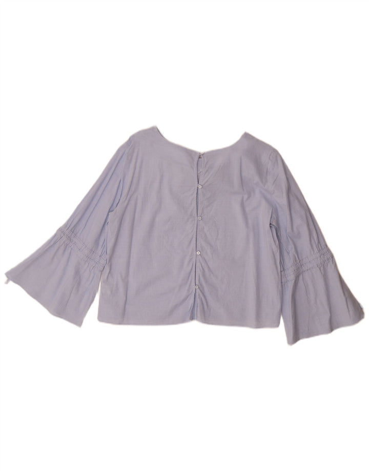 Crop Top cu mâneci 3/4 pentru femei Zara UK 14 Medium Blue