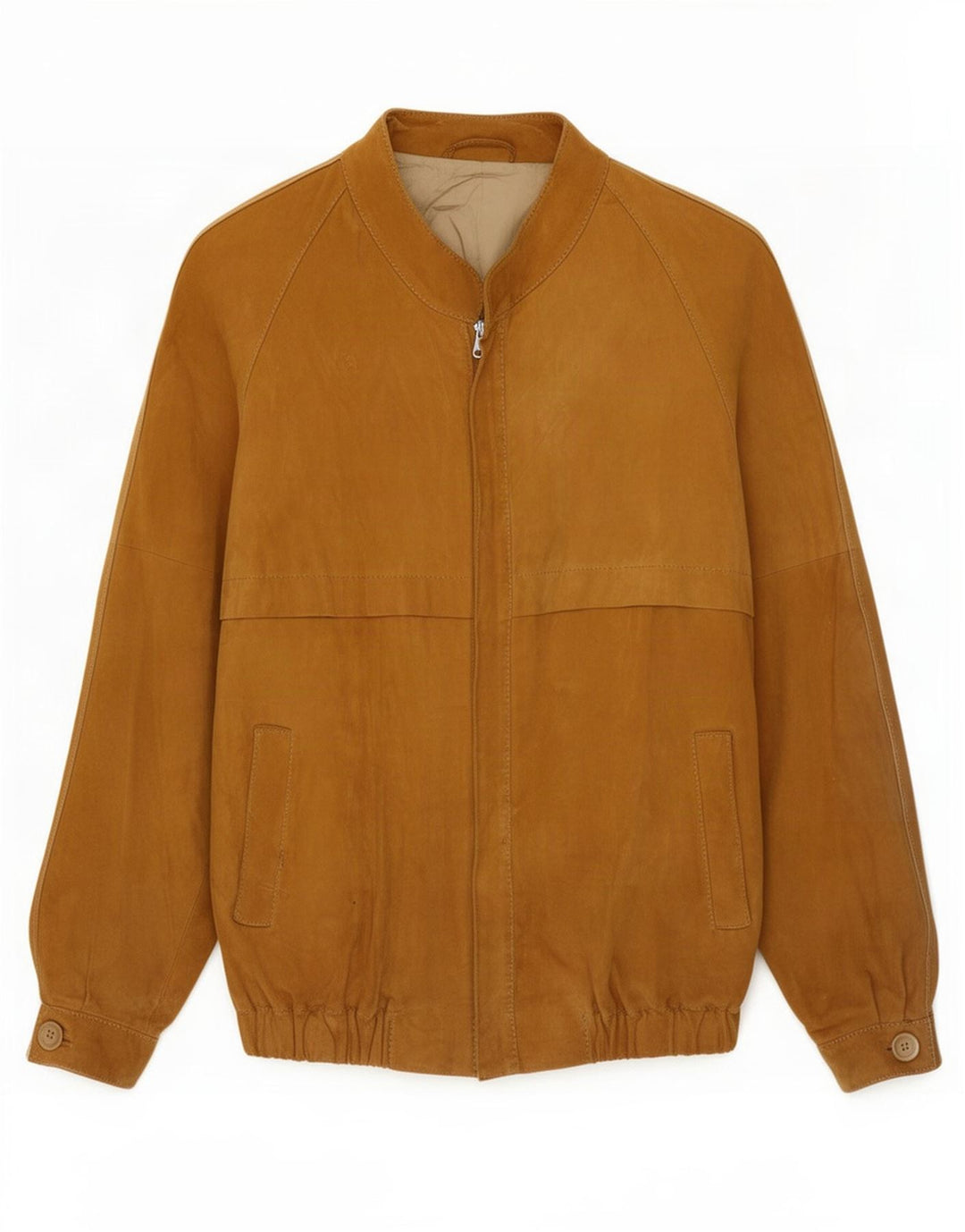 Bomber Vintage pentru bărbați din piele intoarsa UK 36 Mic Bej