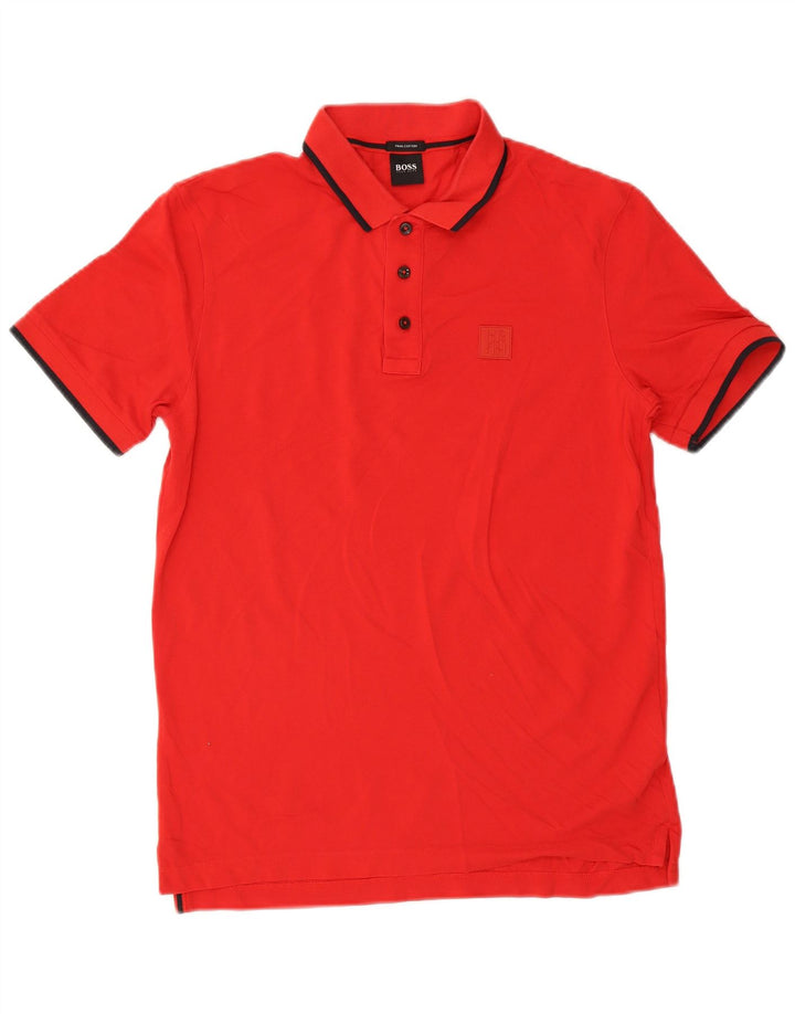 Tricou polo Hugo Boss pentru bărbați, bumbac roșu mediu