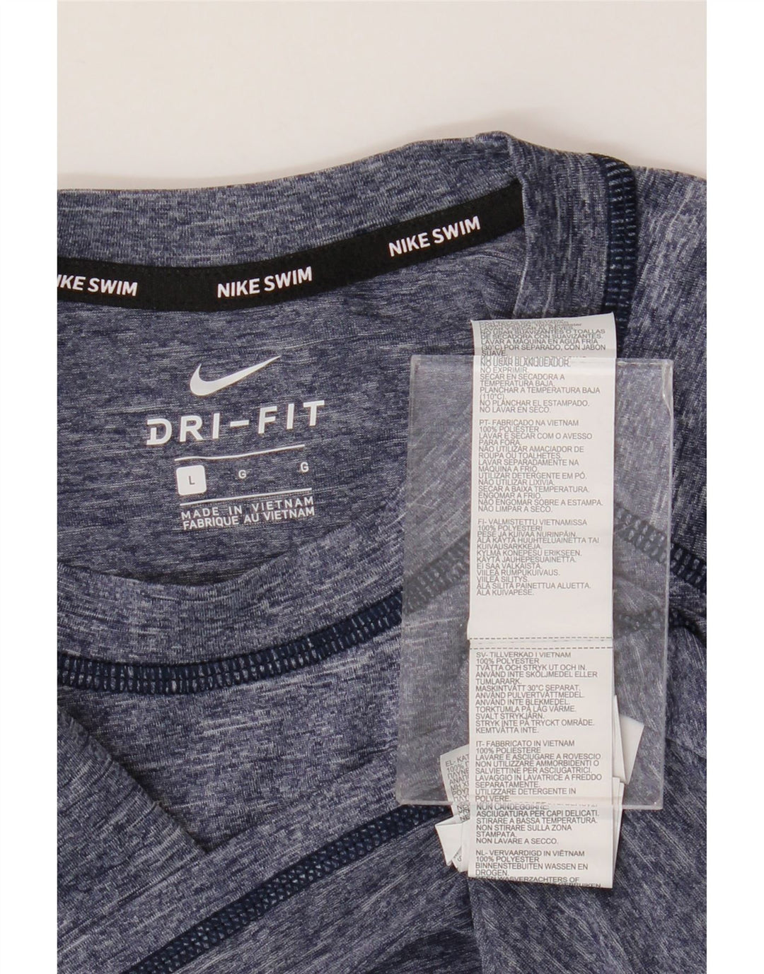 Tricou pentru bărbați Nike Dri Fit Top mare, albastru bleumarin, poliester cu pată