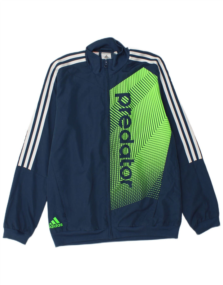 REEBOK Boys Climalite Tracksuit Top Jacket 13-14 Years Navy Blue