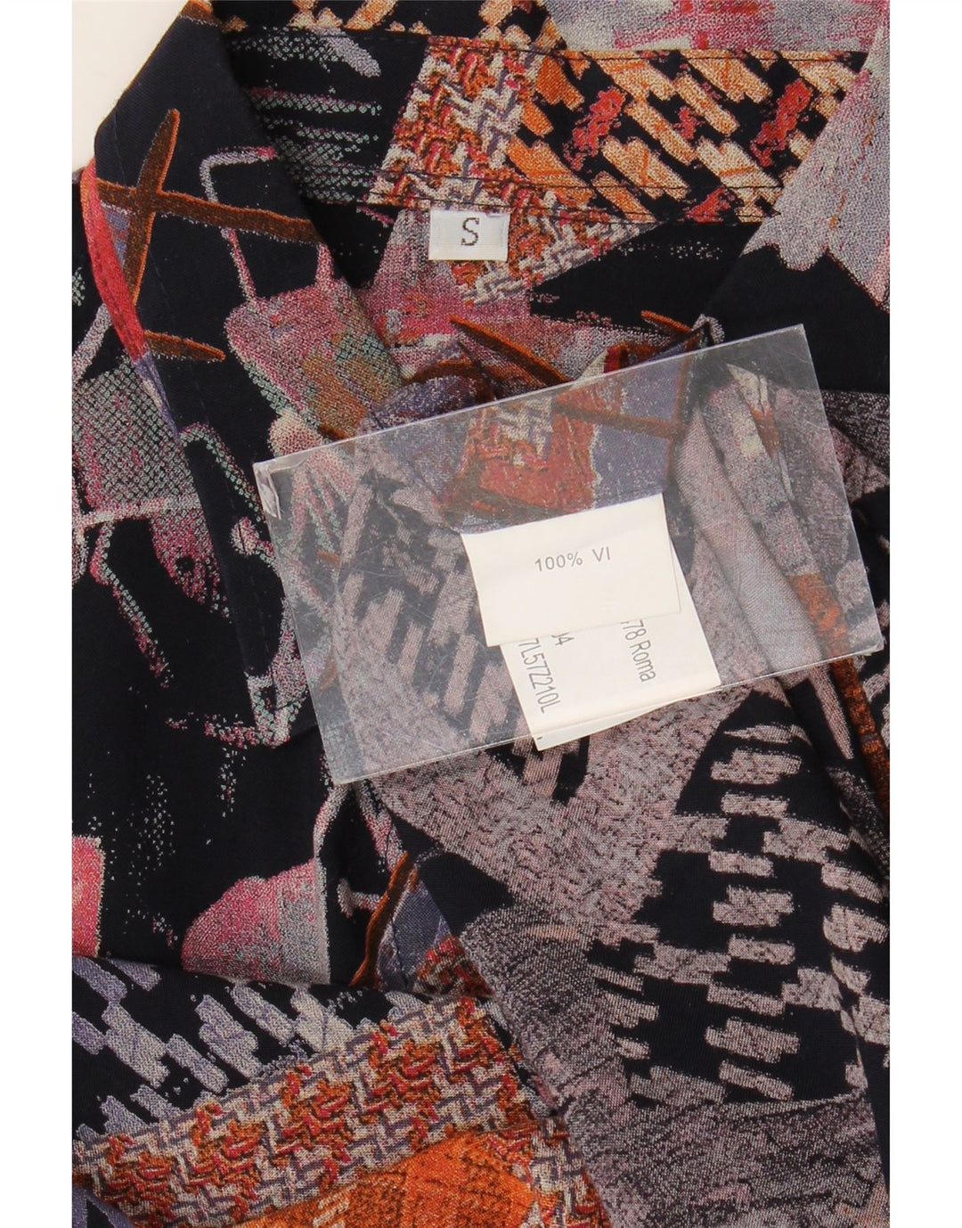 Cămașă Vintage pentru bărbați cu mânecă scurtă, mică, multicoloră, geometrică, viscoză