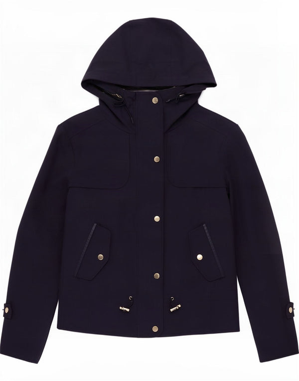 Trench pentru damă Marks & Spencer, scurt, cu glugă, UK 12 Medium Bleumarin
