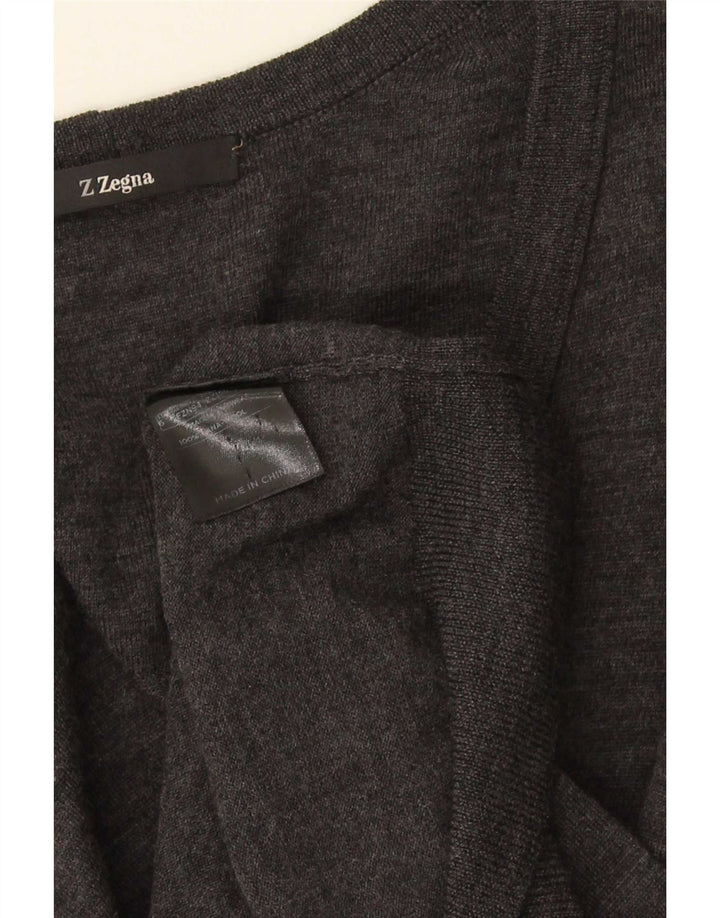 Z ZEGNA Pulover cardigan pentru femei US 6 Medium Gri Lână