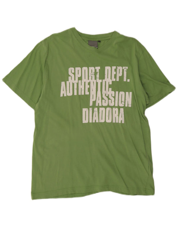Tricou grafic Diadora pentru bărbați Top mare din bumbac verde