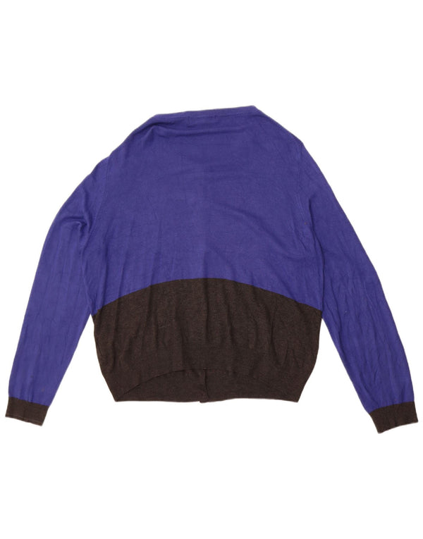 Pulover cardigan pentru femei Marks & Spencer UK 20 2XL Albastru Viscoză color bloc