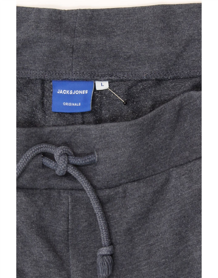 Jack & Jones Pantaloni de trening pentru bărbați Joggeri mari, gri bumbac