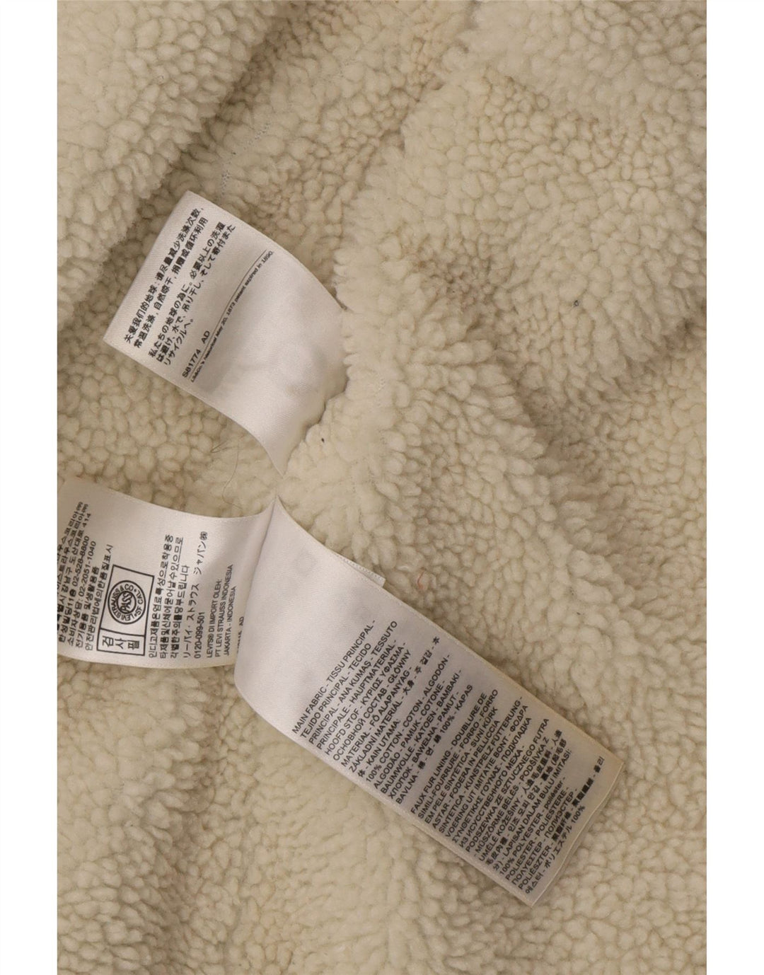 Jachetă de blugi Sherpa pentru bărbați Levi's UK 36 Bumbac albastru mic