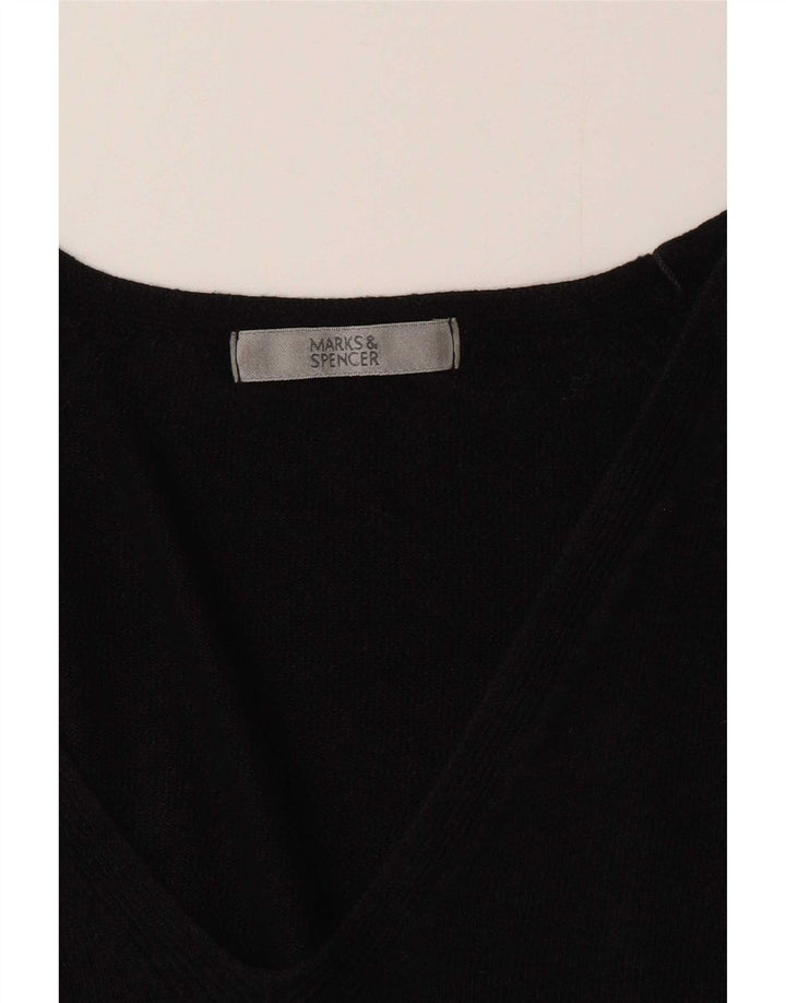 Pulover cu decolteu în V pentru femei Marks & Spencer UK 12 Medium Black