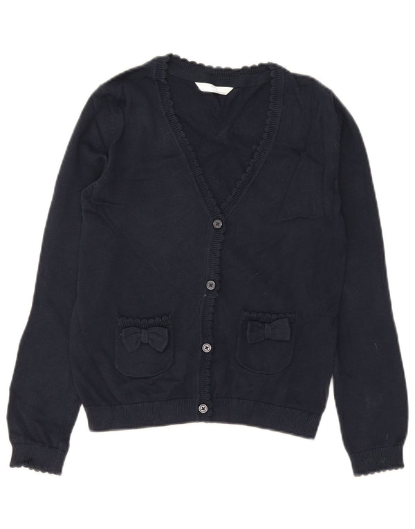 Pulover Cardigan pentru Fete Marks & Spencer 9-10 Ani Bumbac Bleumarin