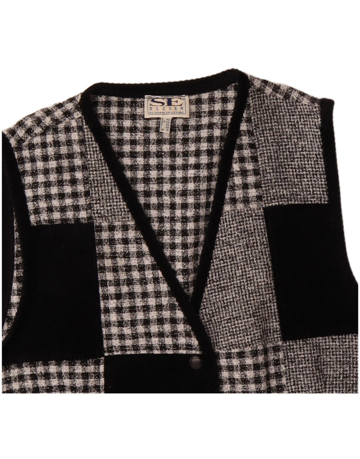 Vestă pentru femei VINTAGE UK 16, mare, negru, poliester mozaic