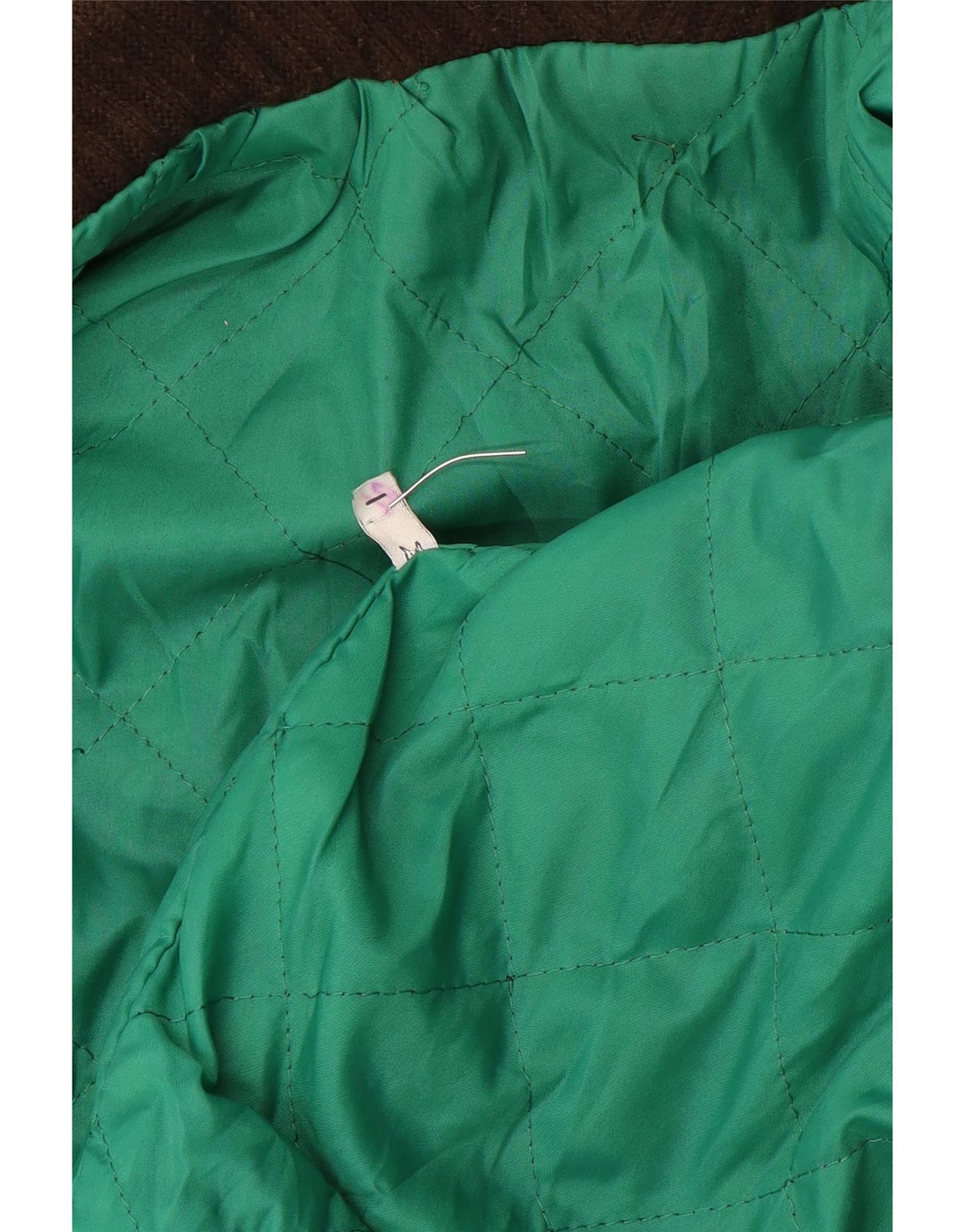 Jachetă vintage pentru femei Bomber Suede Windbreaker UK 14 Medium Brown Geometric