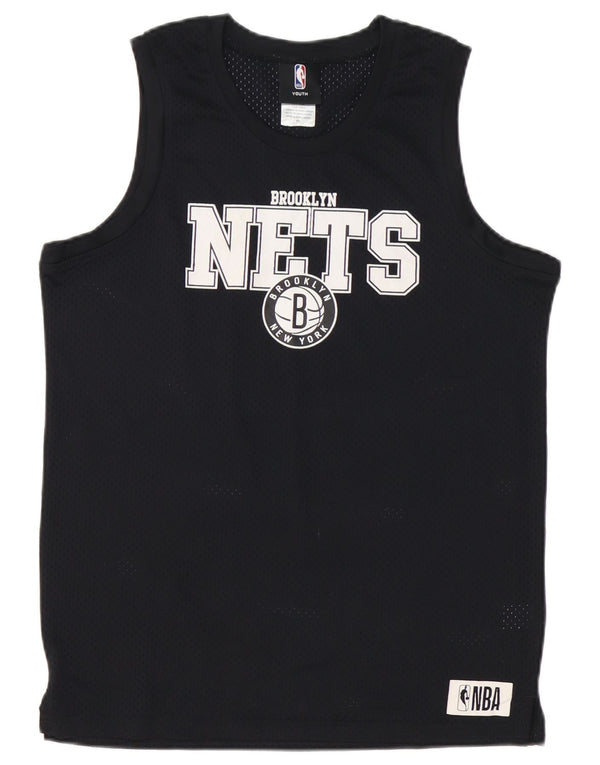 Vestă grafică NBA Brooklyn Nets pentru băieți, 15-16 ani, poliester negru