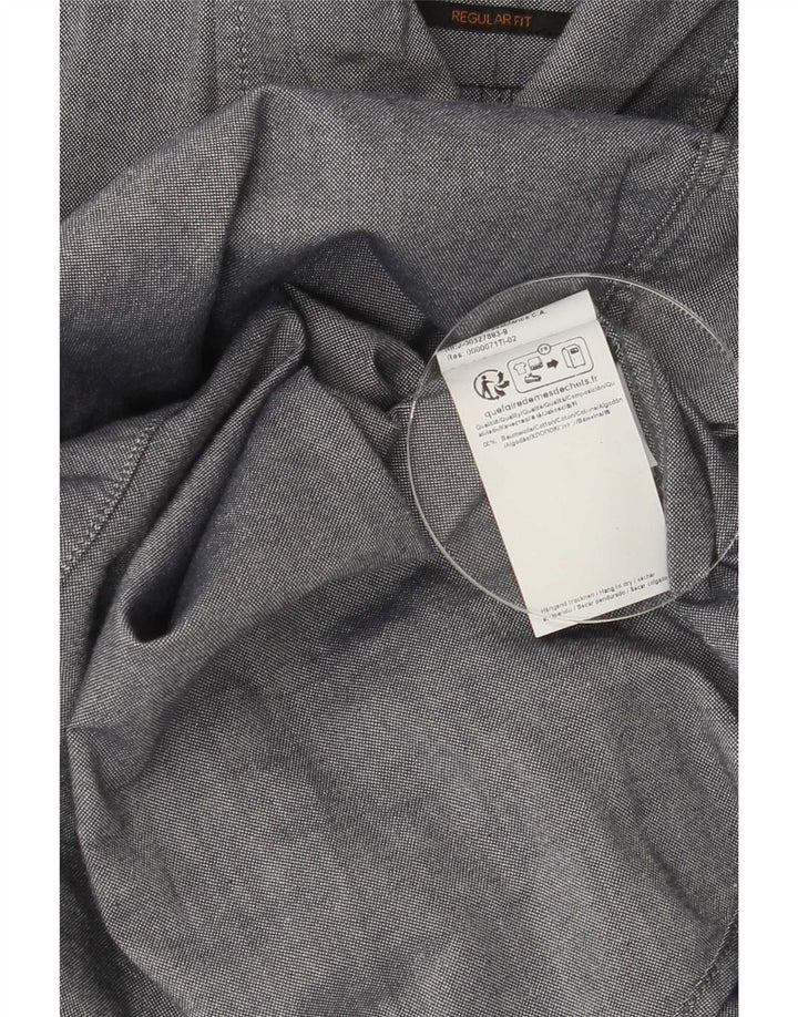 Cămașă pentru bărbați Hugo Boss Regular Fit, bumbac albastru mediu