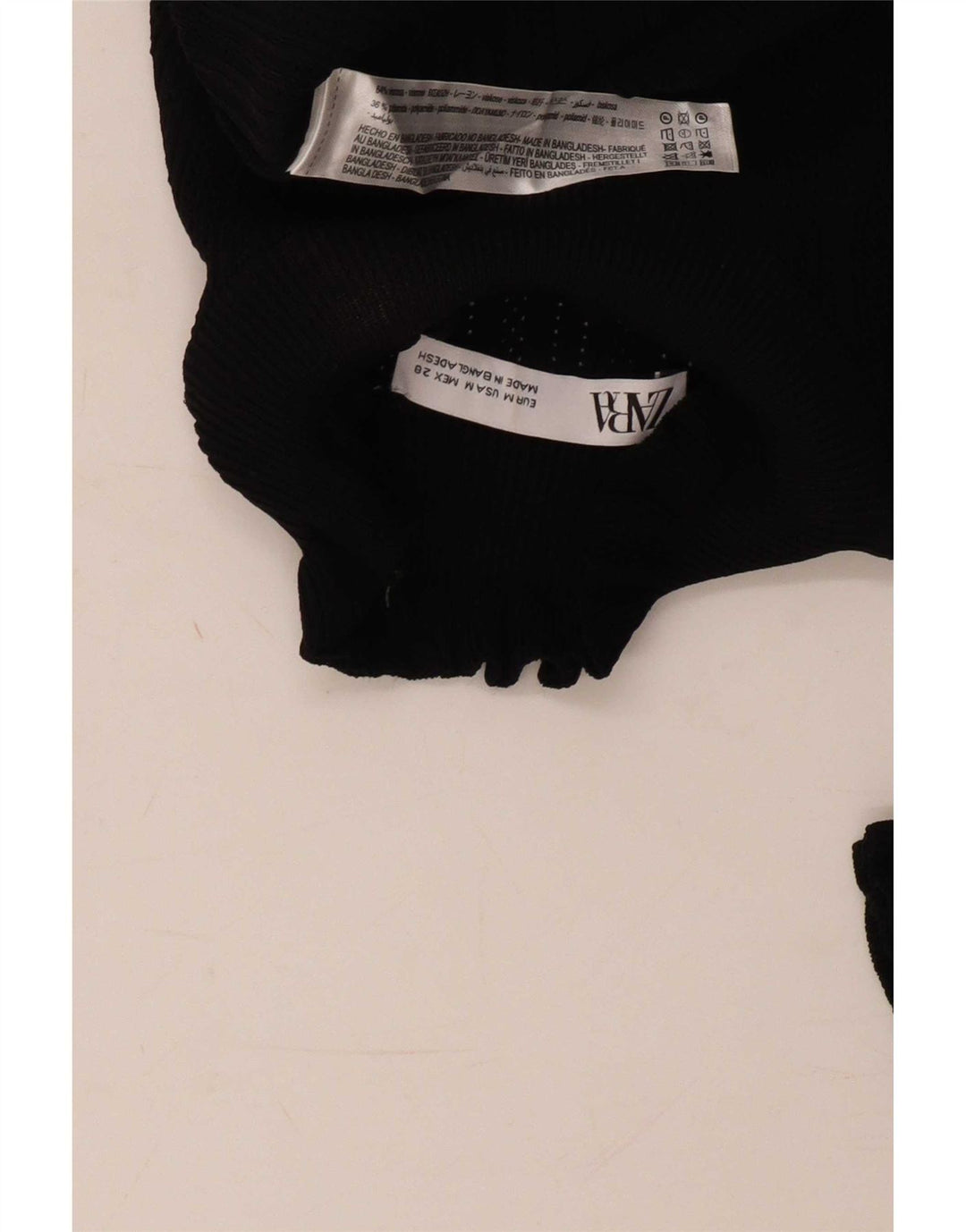 Top femei Zara cu mânecă lungă UK 12 Medium Black Viscose