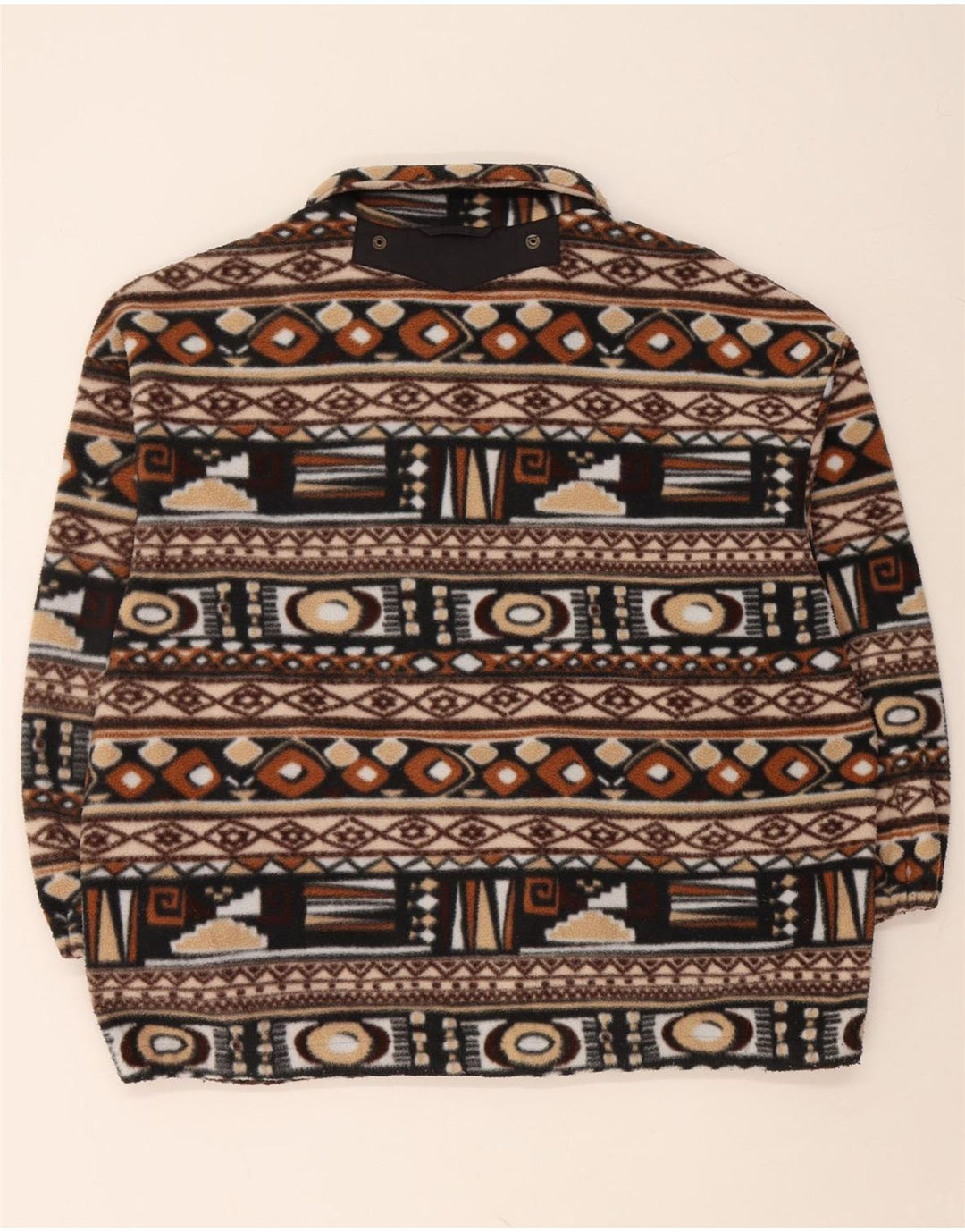 Jachetă din lână supradimensionată pentru femei VINTAGE UK 14 Medium Brown Fair Isle