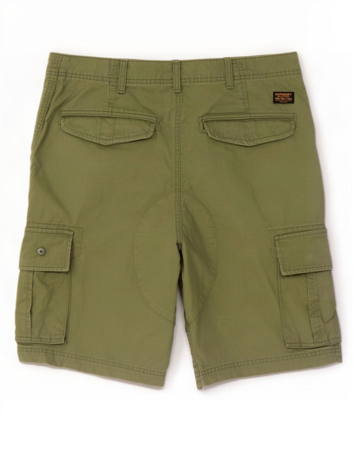 Pantaloni scurți cargo Superdry pentru bărbați W32, bumbac verde mediu
