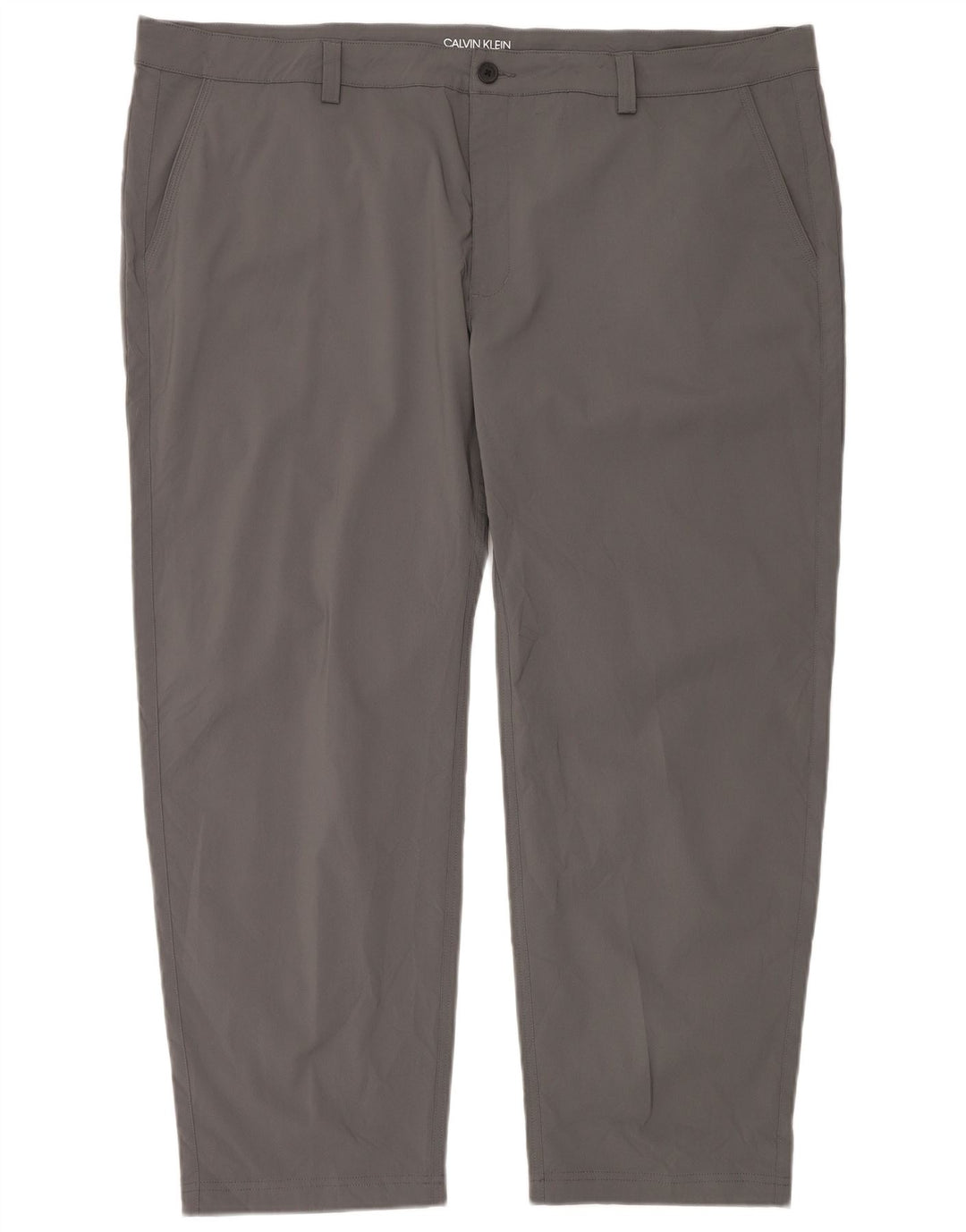 Calvin Klein Pantaloni de golf drepti pentru bărbați chino W46 L29 poliester gri