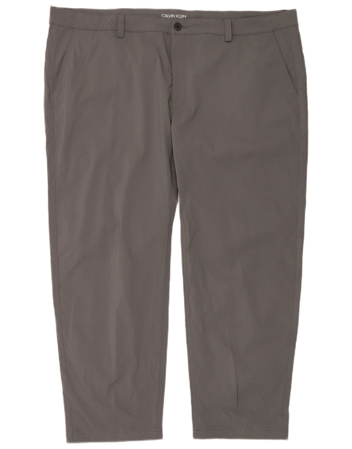 Calvin Klein Pantaloni de golf drepti pentru bărbați chino W46 L29 poliester gri