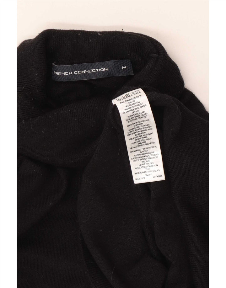 French Connection Pulover cu gât rulat pentru femei UK 14 Bumbac mediu negru