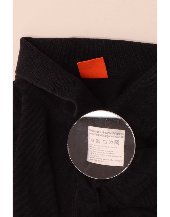 Cămașă polo pentru bărbați Hugo Boss mare din bumbac bleumarin