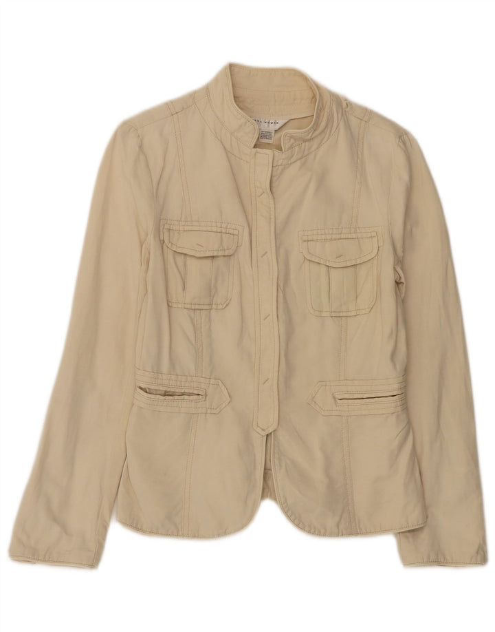 Zara Womens Utility Jacket UK 12 Medium Beige Cotton