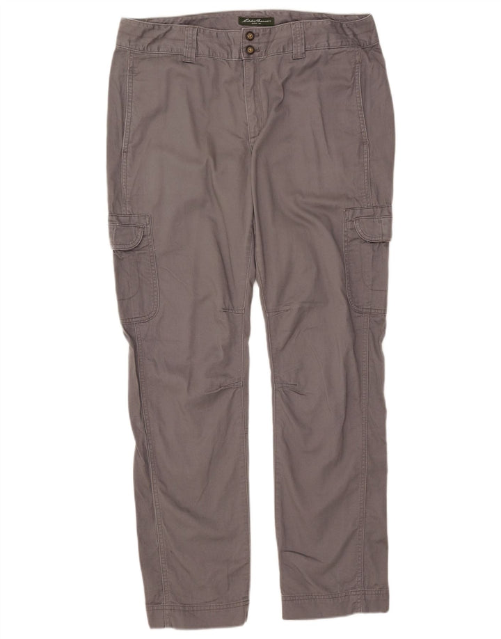 EDDIE BAUER Pantaloni cargo drepti pentru femei US 12 Large W35 L30 Bumbac gri