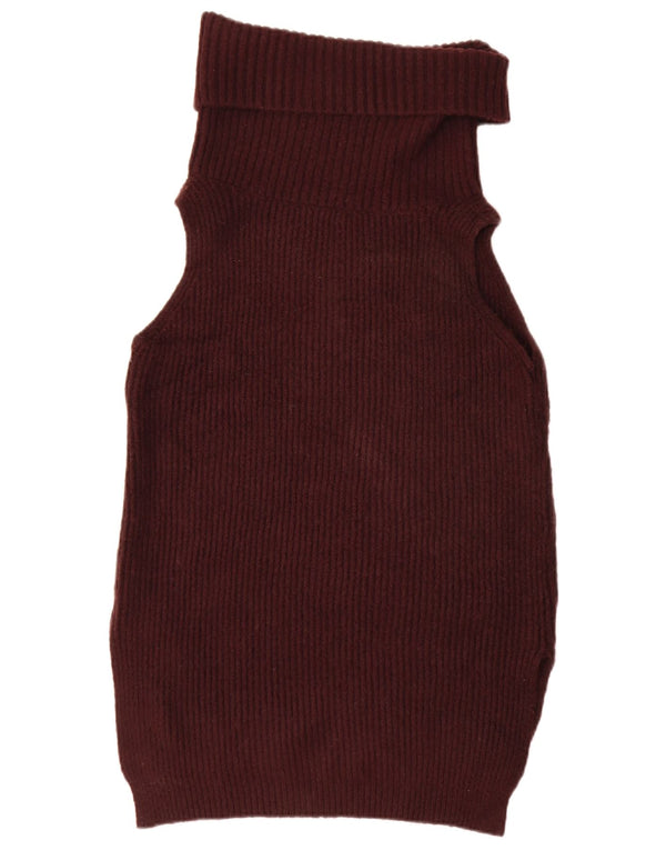 Oasis Womens Oversized Vest Tank Top UK 6 XS Burgundy Acrylic