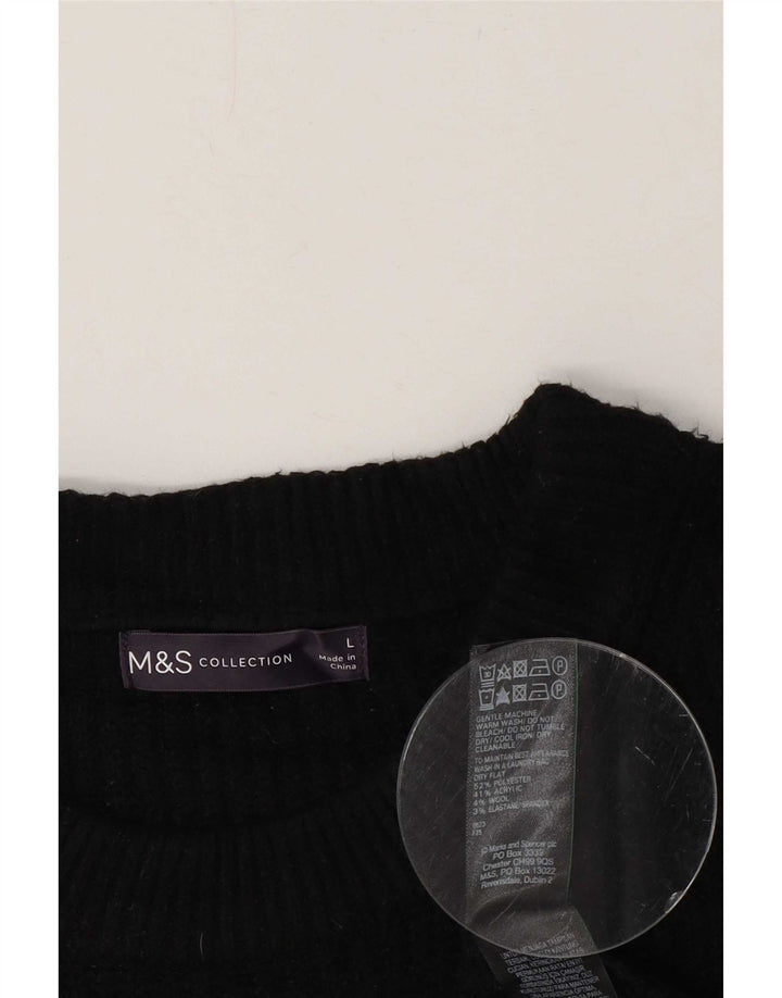 Marks & Spencer Womens Vest Tank Top UK 16 Large Black Polyester