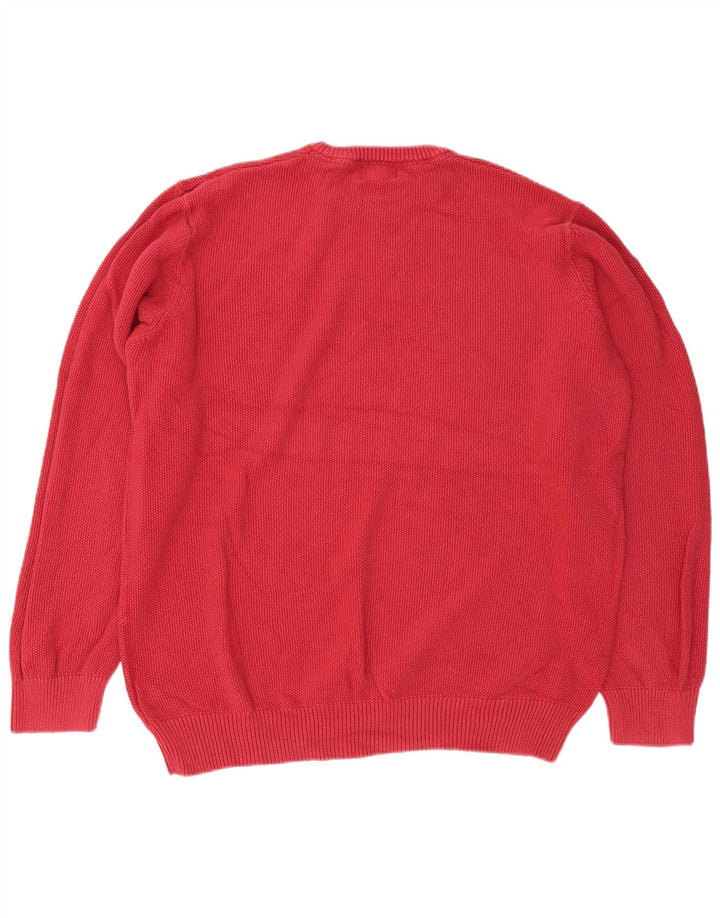 Pulover pentru bărbați Marks & Spencer, cu formă obișnuită, cu gât roșu, 2XL, bumbac roșu