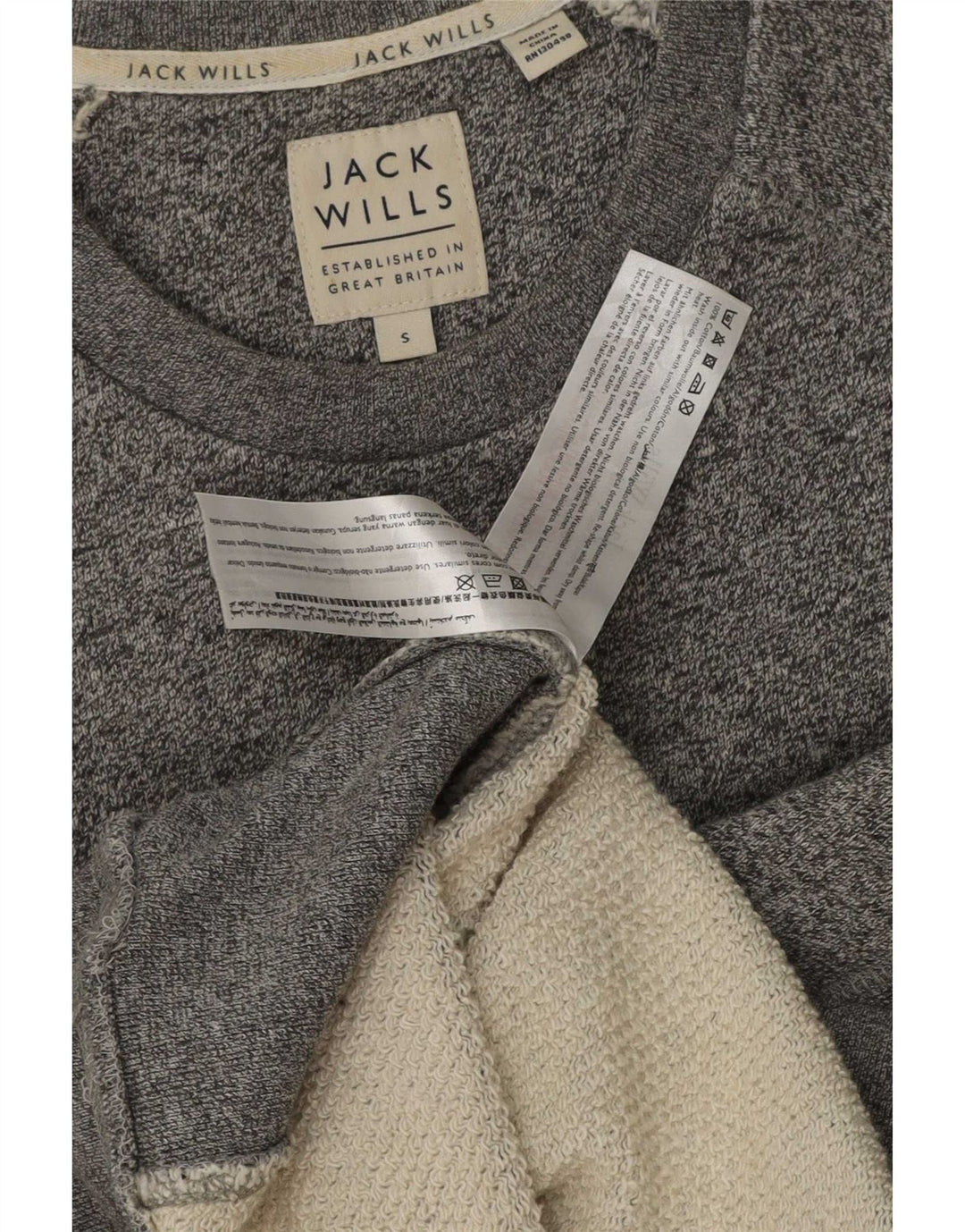 Pulover Jack Wills pentru bărbați cu grafică, bumbac cu pete mici, gri