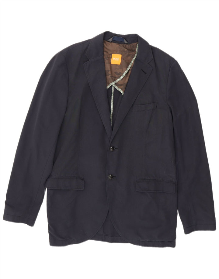 Blazer pentru bărbați Hugo Boss cu 2 nasturi EU 54 2XL Bumbac bleumarin