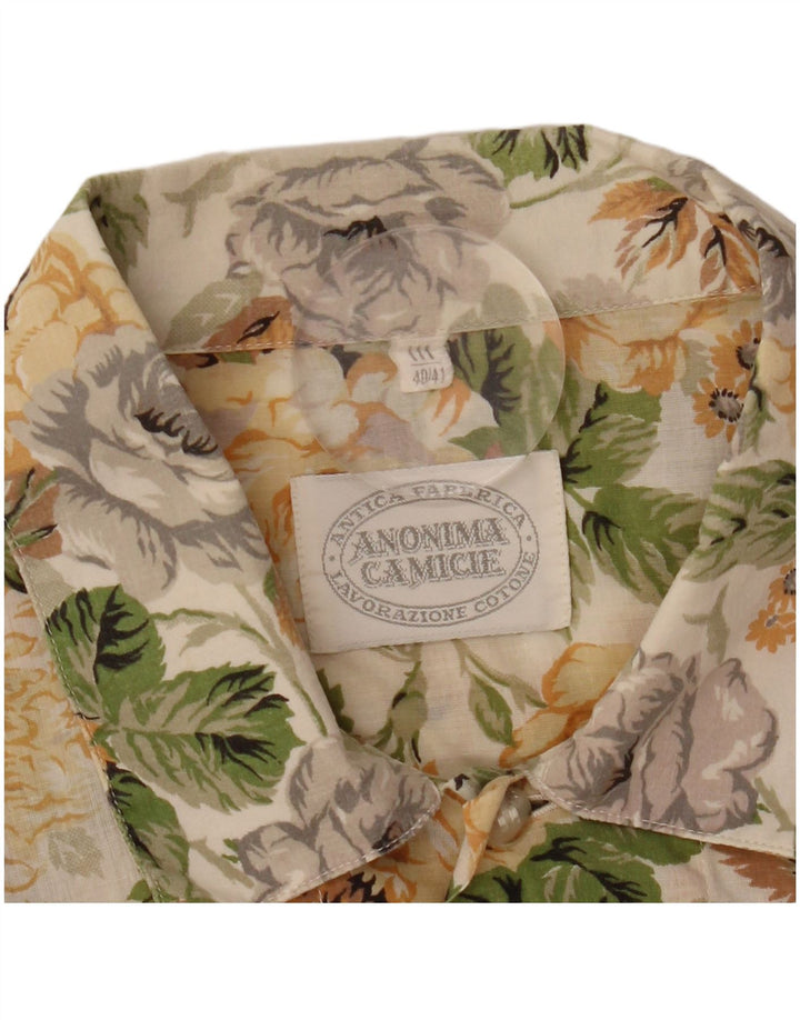 Cămașă cu mânecă scurtă pentru bărbați Anonima Camicie Mărimea 40/41 Medium Bej Floral