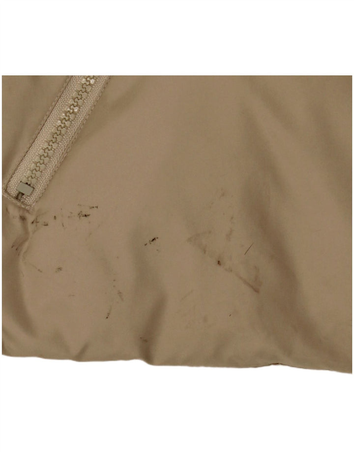 Jachetă căptușită supradimensionată pentru femei vintage UK 10 mic bej cu imprimeu animal