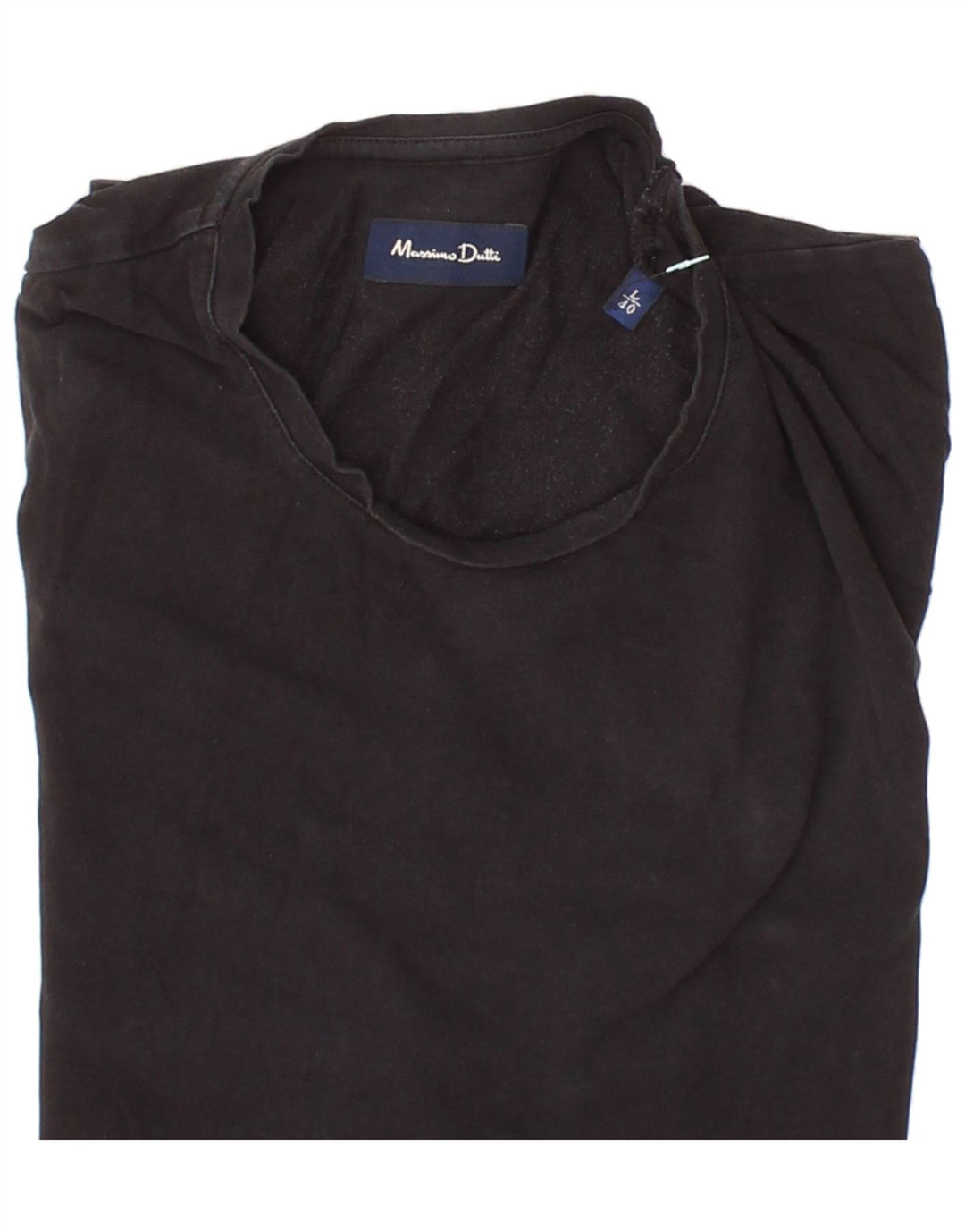MASSIMO DUTTI Womens T-Shirt Top UK 16 Large Black Cotton Vintage Massimo Dutti and Second-Hand Massimo Dutti from Messina Hembry 
